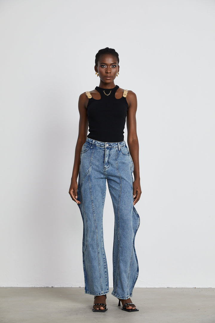 Levoire | Jeans À Jambes Larges Asymétriques