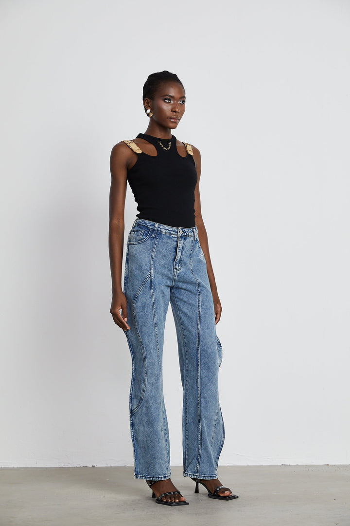 Levoire | Jeans À Jambes Larges Asymétriques