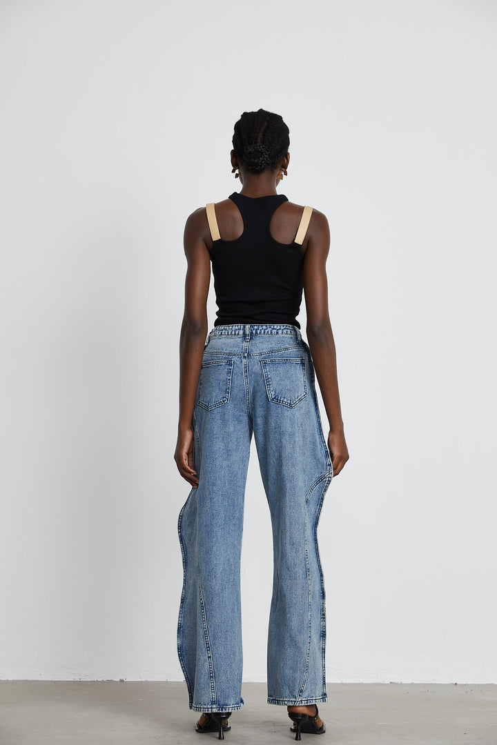 Levoire | Jeans À Jambes Larges Asymétriques