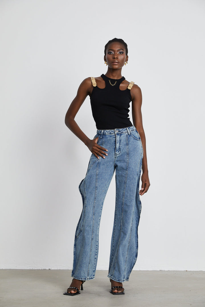 Levoire | Jeans À Jambes Larges Asymétriques