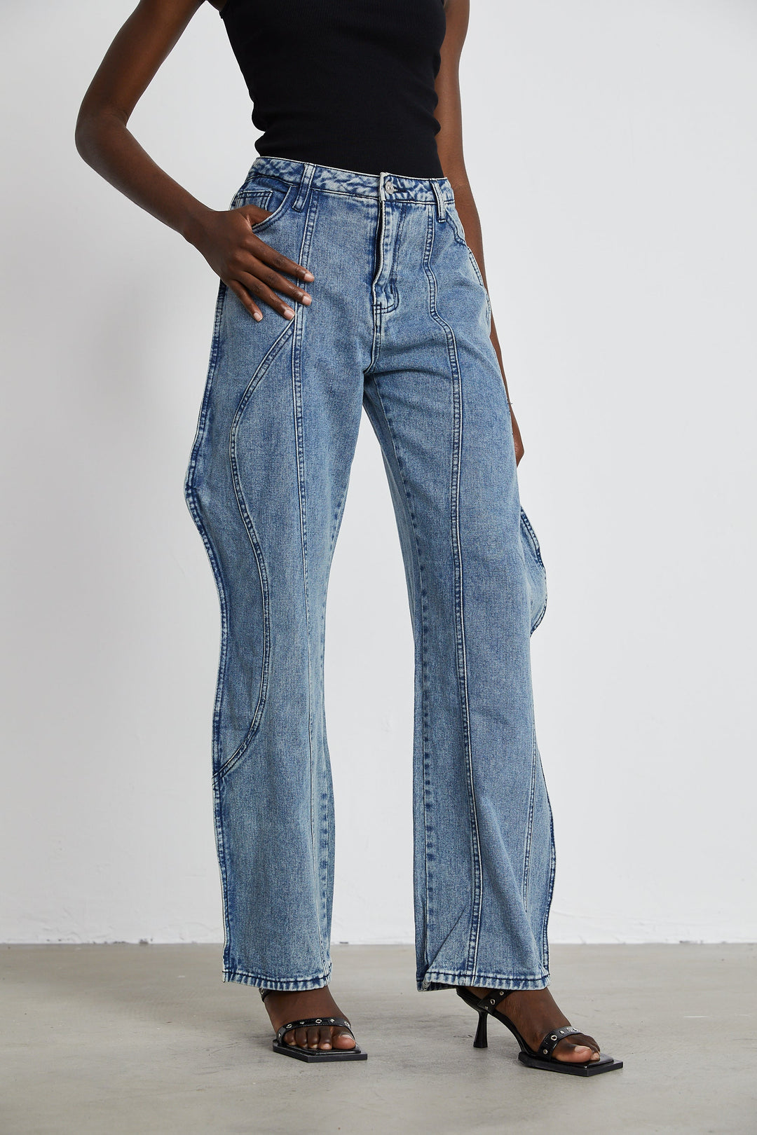 Levoire | Jeans À Jambes Larges Asymétriques