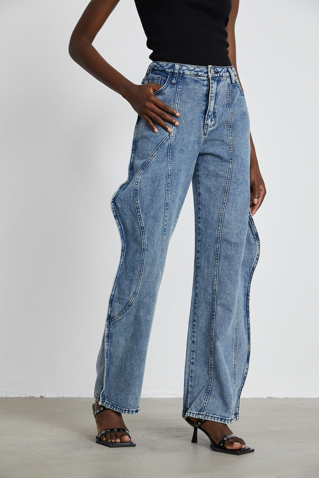 Levoire | Jeans À Jambes Larges Asymétriques