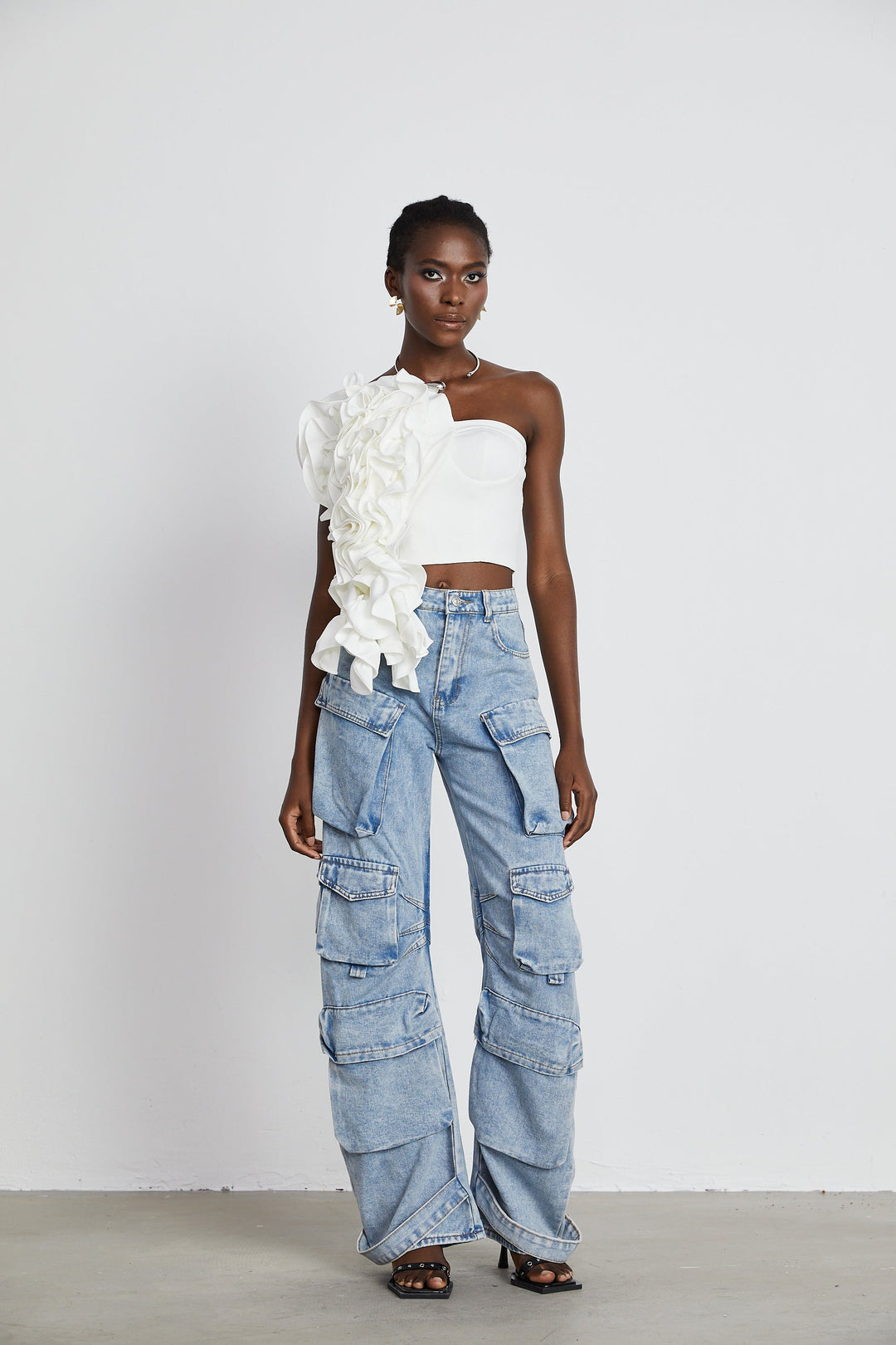 Levoire | Top Blanc Avec Appliqué Floral
