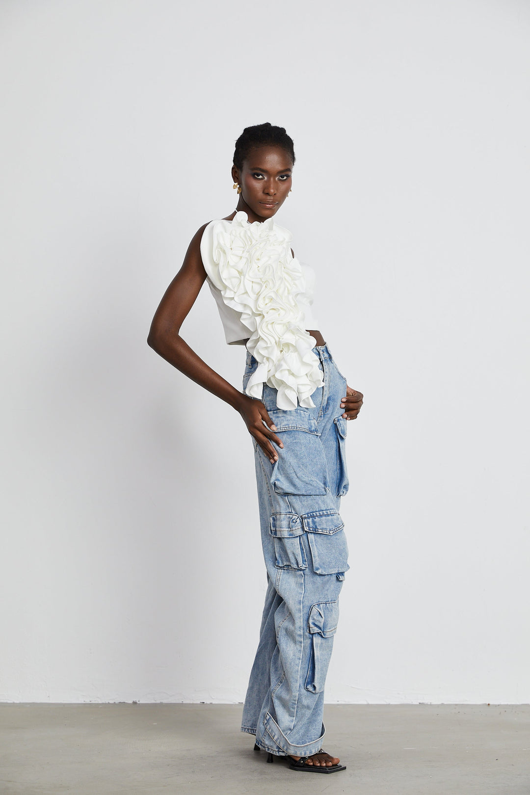 Levoire | Top Avec Application De Fleur Blanche
