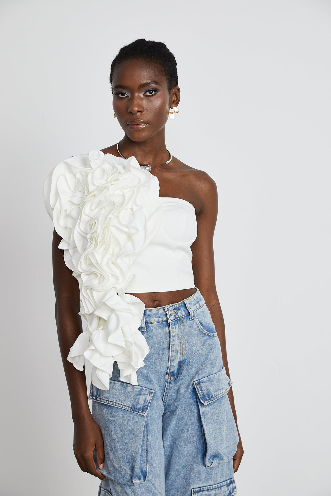 Levoire | Top Avec Application De Fleur Blanche