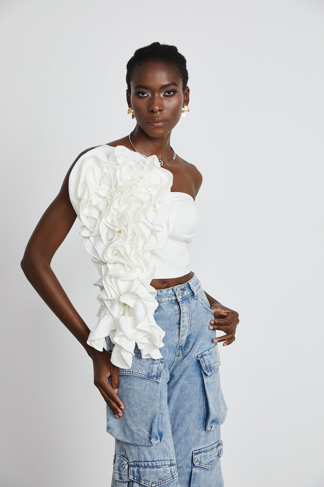 Levoire | Top Avec Application De Fleur Blanche