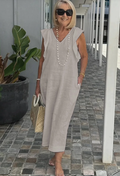 Levoire | Robe décontractée en coton et lin Gris