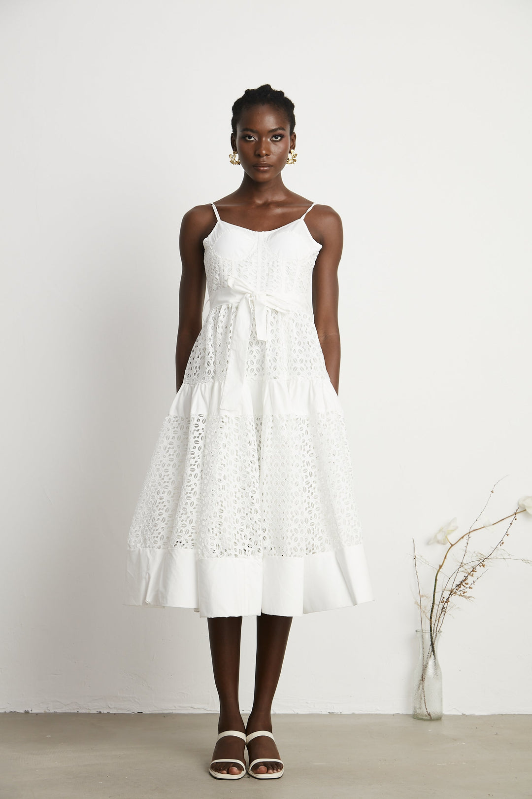 Levoire | Ceinture Cut Out Coton Midi Robe