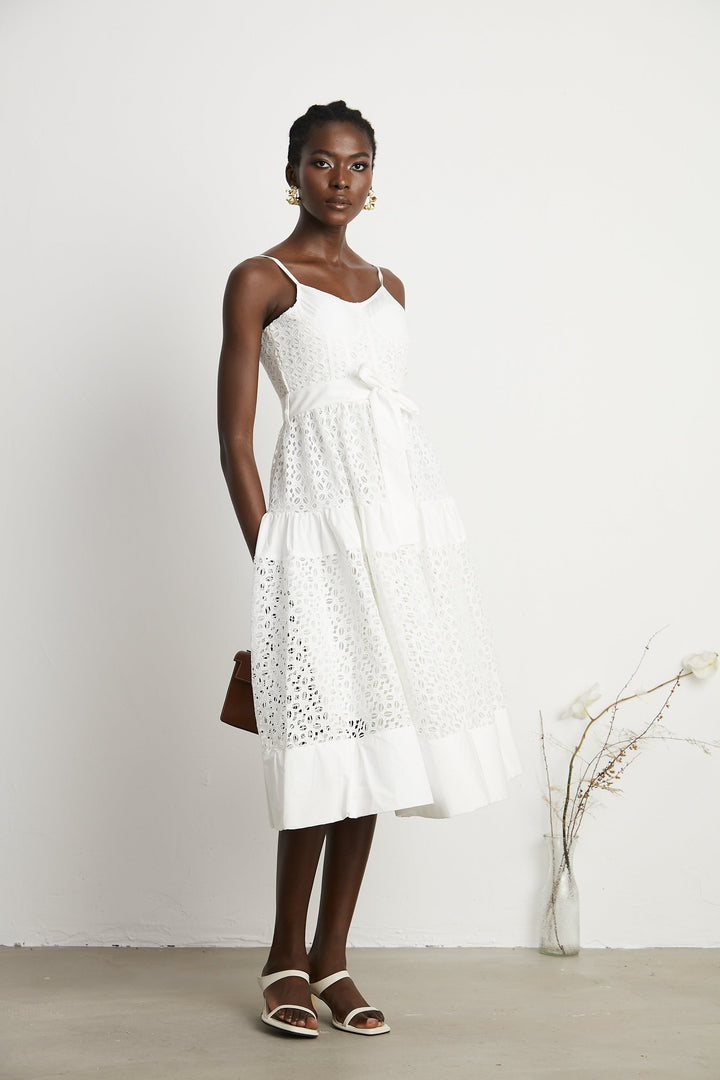 Levoire | Ceinture Cut Out Coton Midi Robe