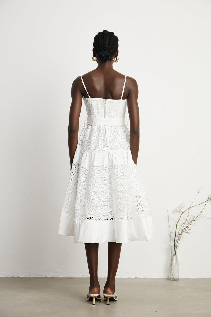 Levoire | Ceinture Cut Out Coton Midi Robe