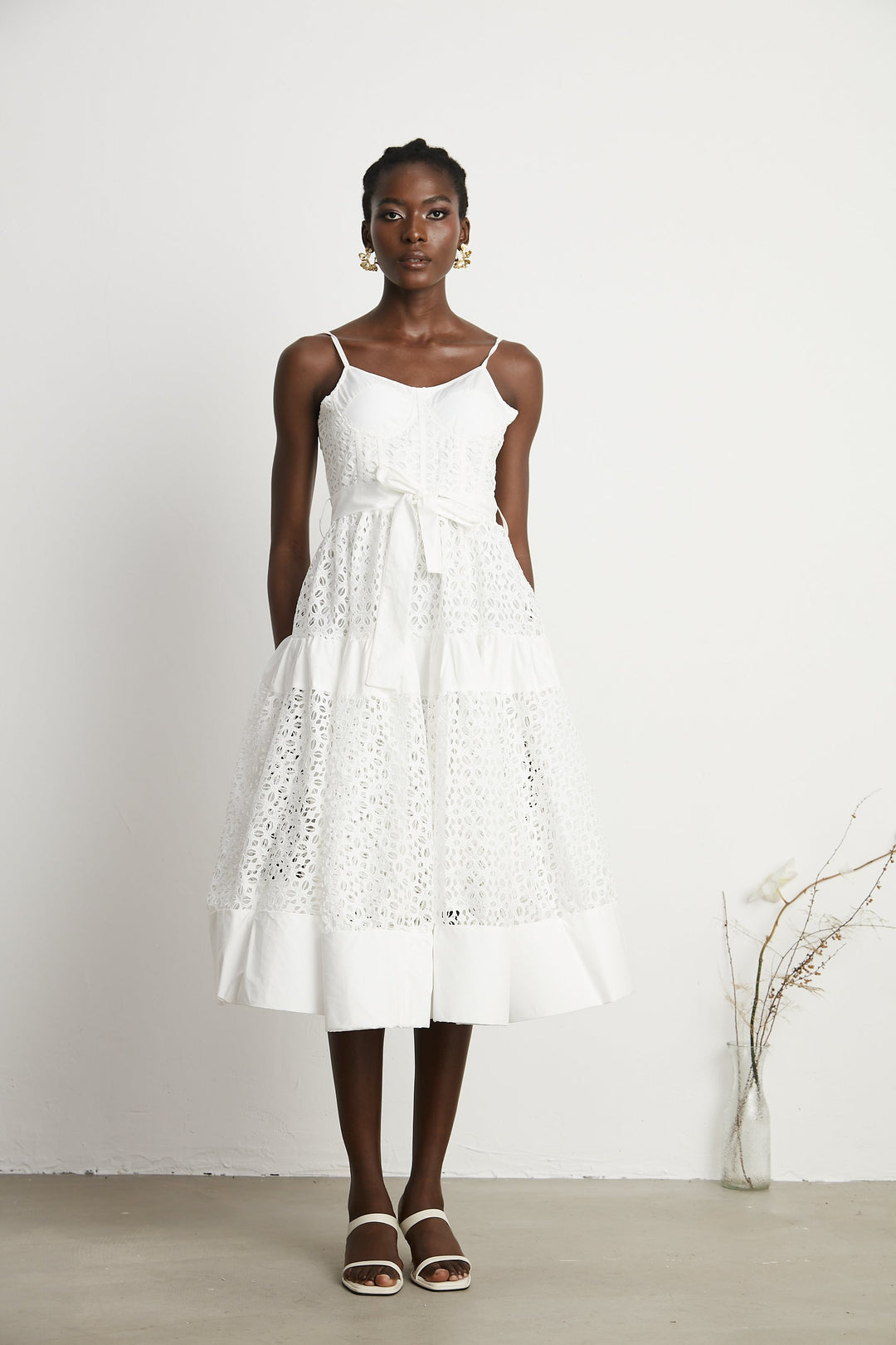 Levoire | Ceinture Cut Out Coton Midi Robe