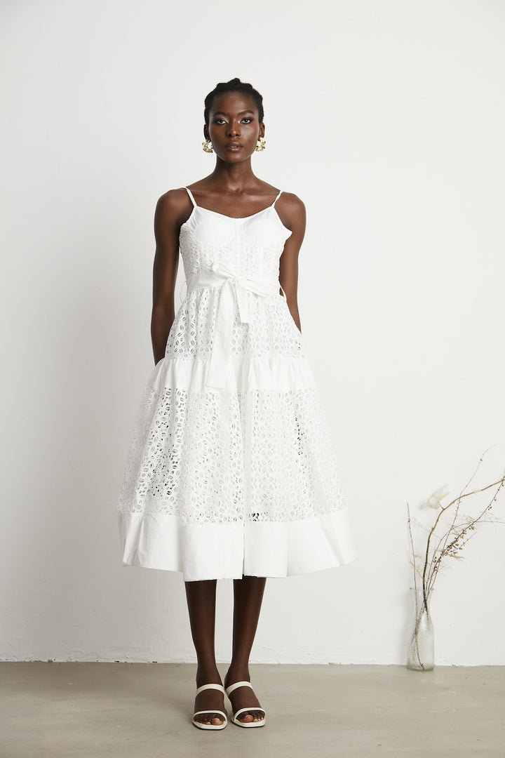 Levoire | Ceinture Cut Out Coton Midi Robe