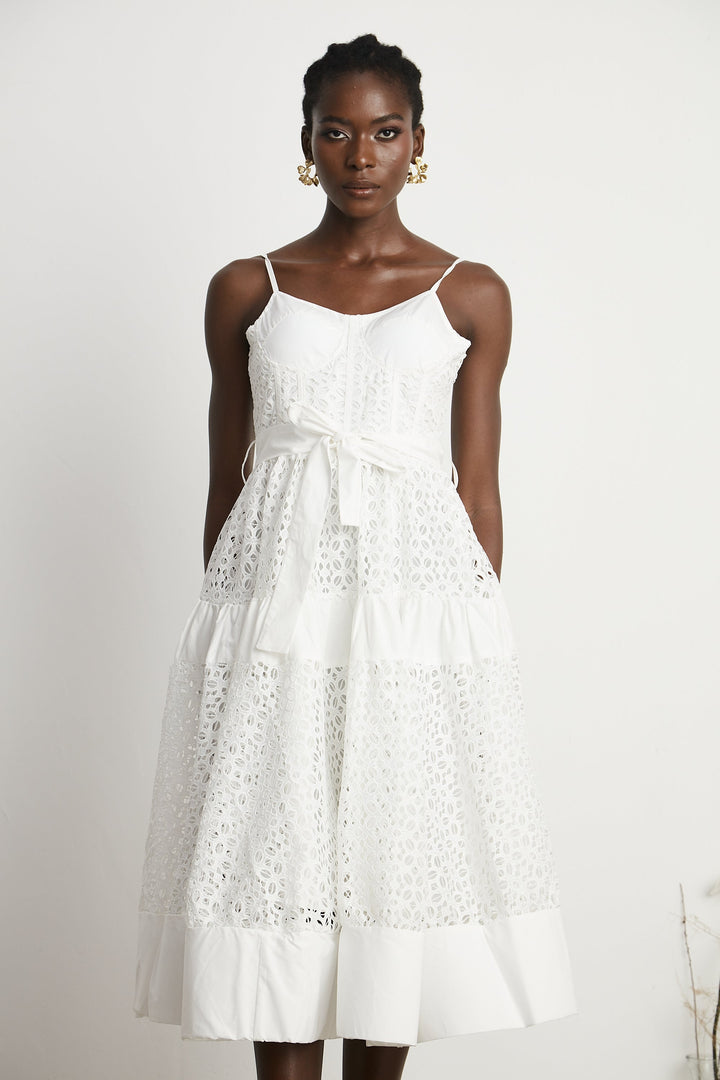 Levoire | Ceinture Cut Out Coton Midi Robe