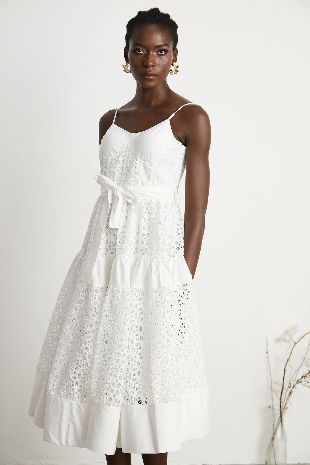 Levoire | Ceinture Cut Out Coton Midi Robe