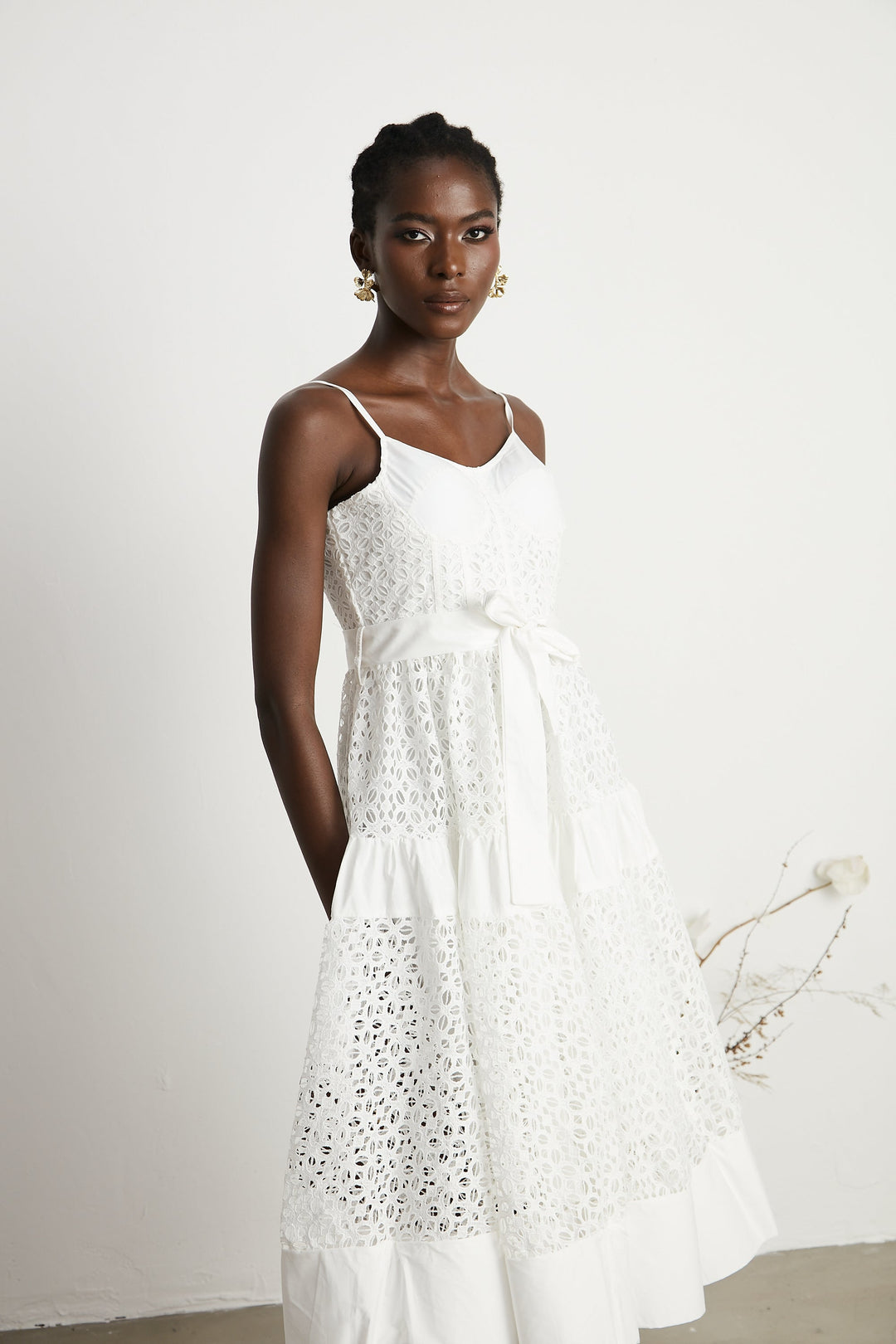 Levoire | Ceinture Cut Out Coton Midi Robe