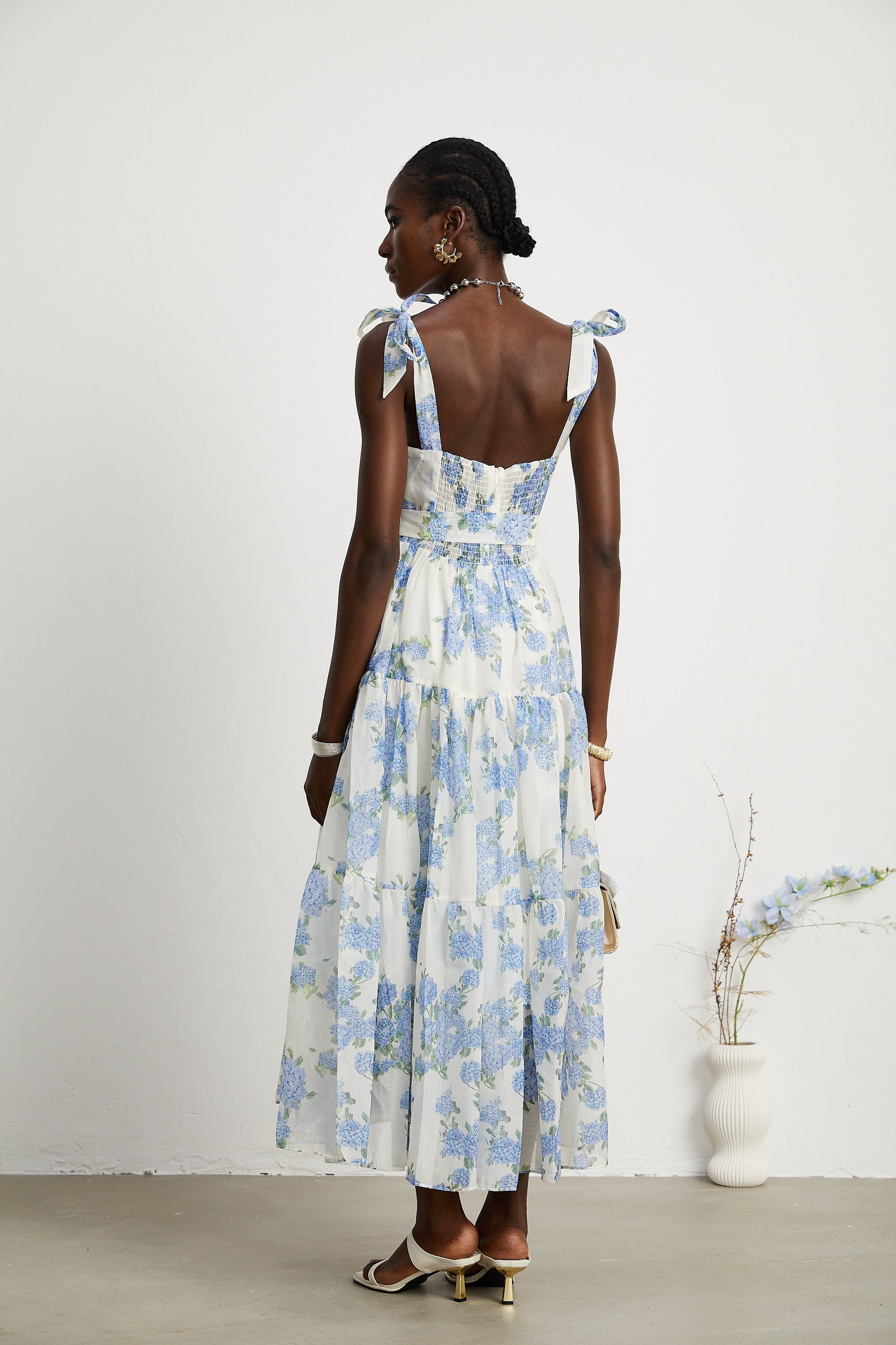 Levoire | Robe Midi Plissée À Imprimé Floral