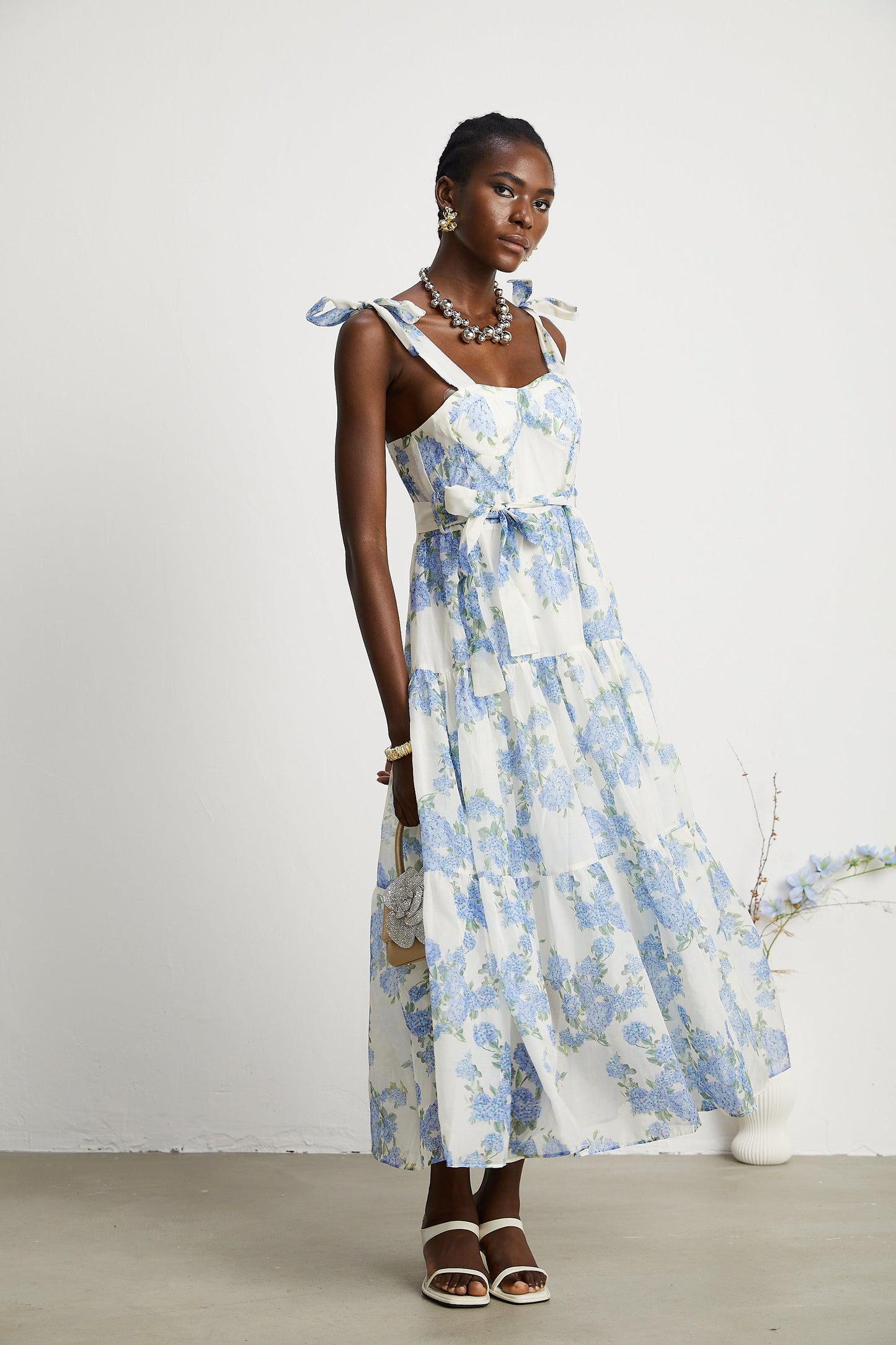 Levoire | Robe Midi Plissée À Imprimé Floral