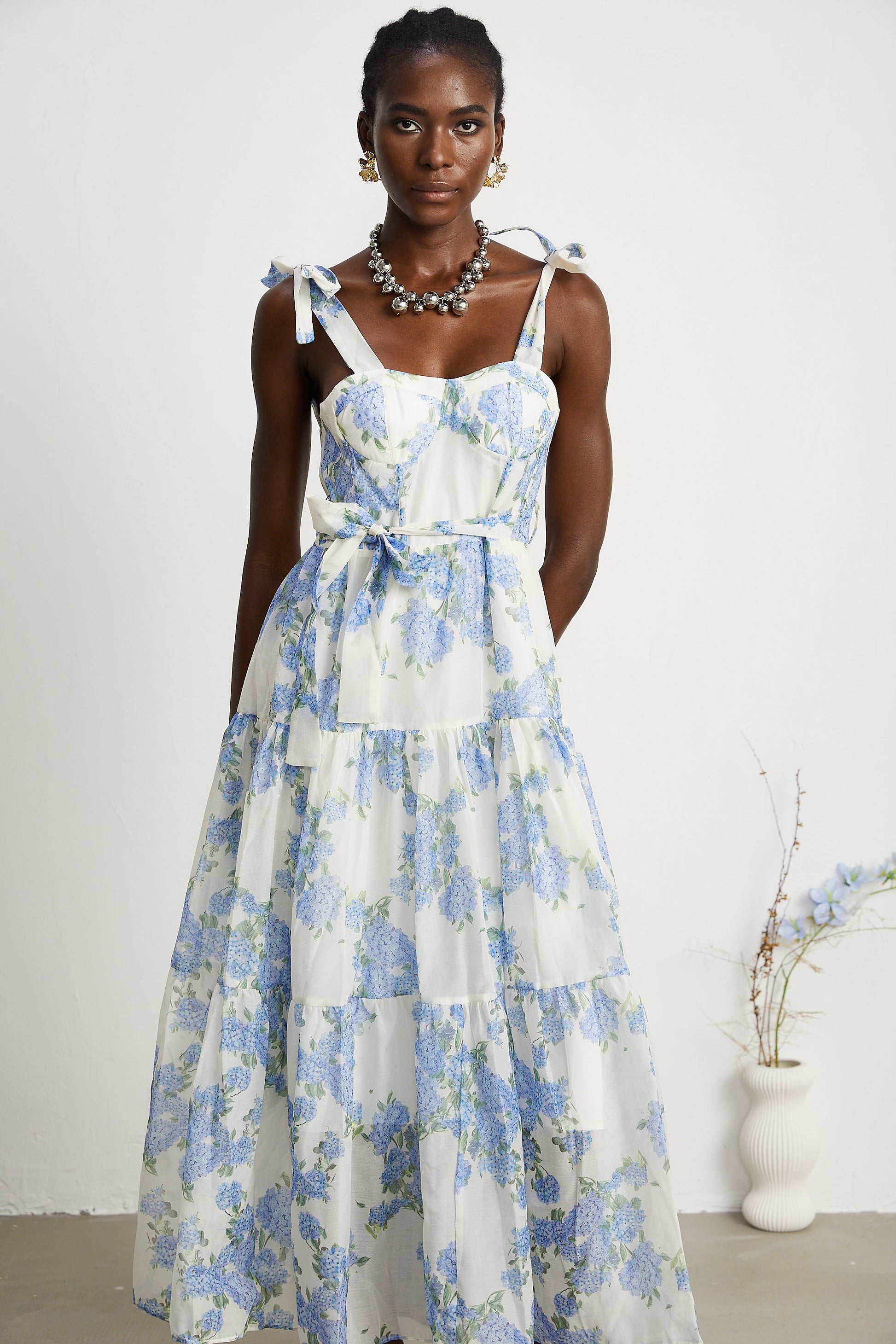 Levoire | Robe Midi Plissée À Imprimé Floral