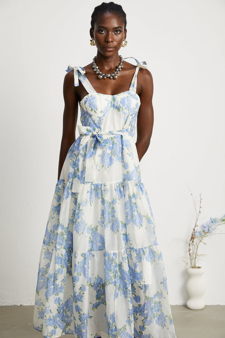 Levoire | Robe Midi Plissée À Imprimé Floral
