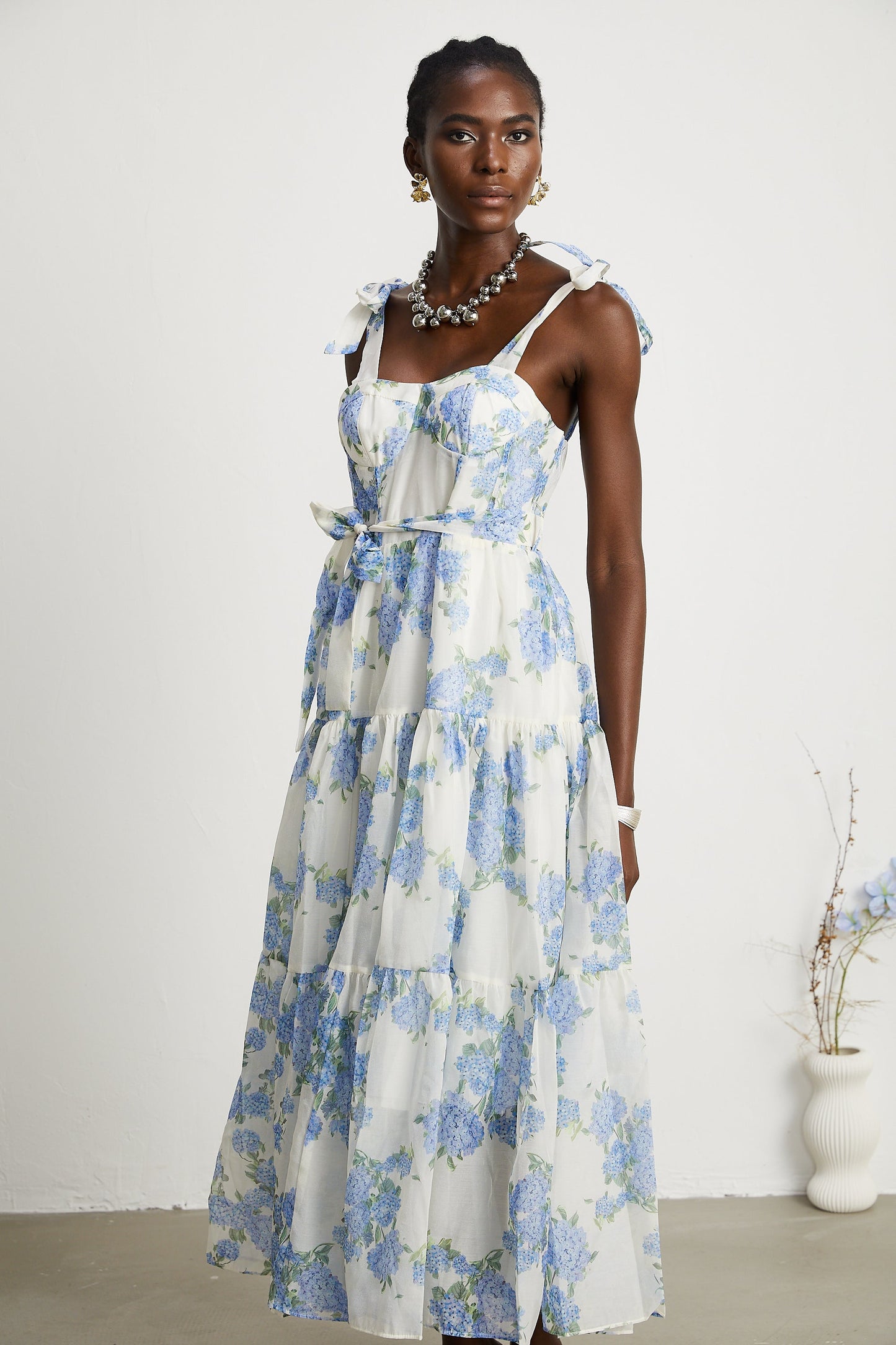 Levoire | Robe Midi Plissée À Imprimé Floral