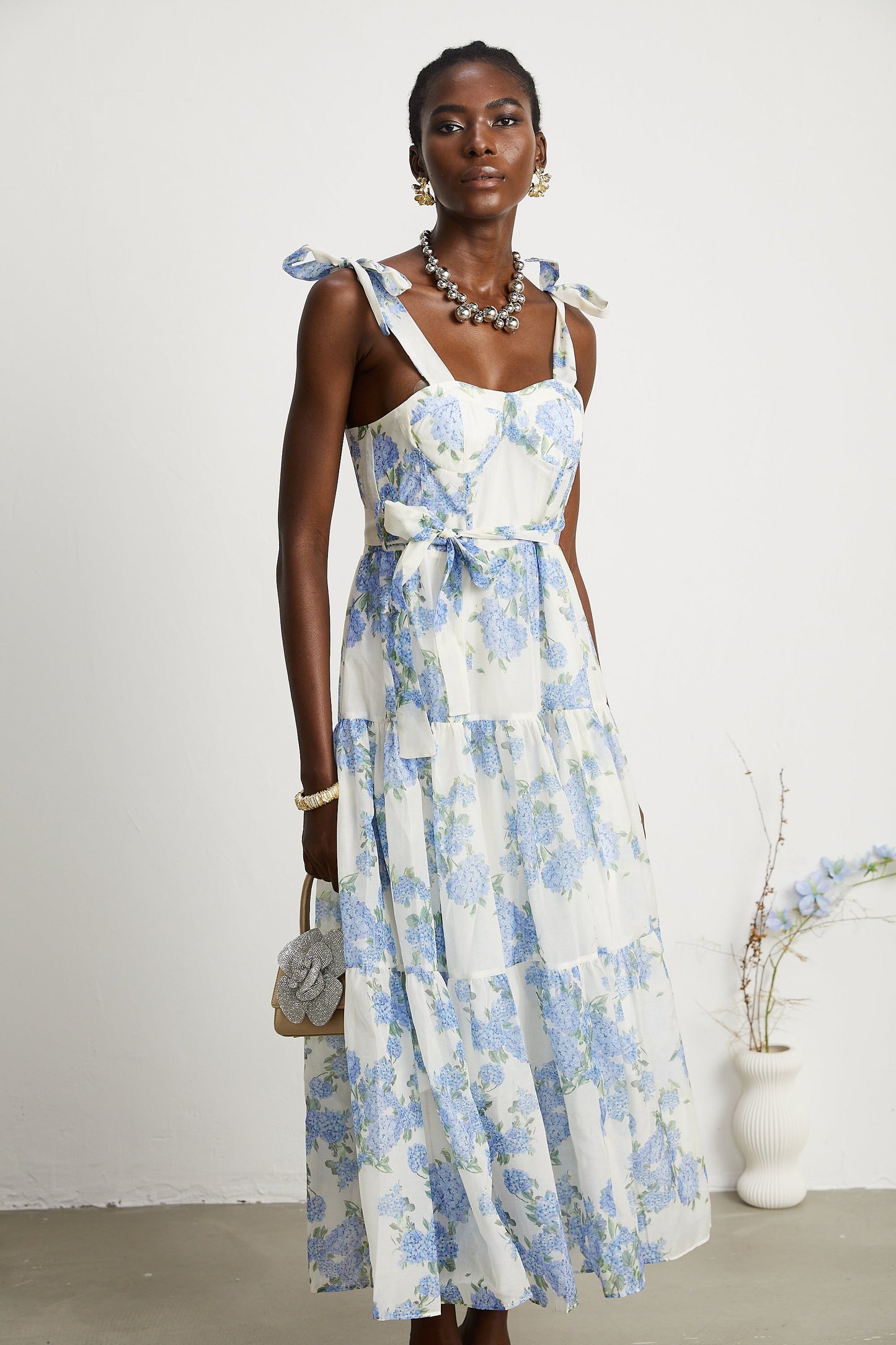 Levoire | Robe Midi Plissée À Imprimé Floral