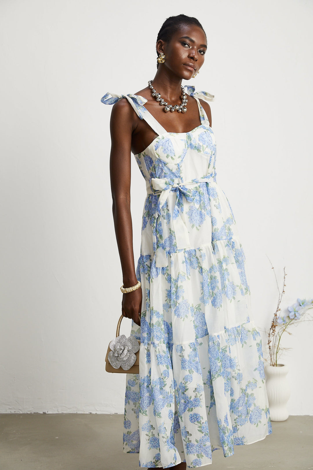 Levoire | Robe Midi Plissée À Imprimé Floral