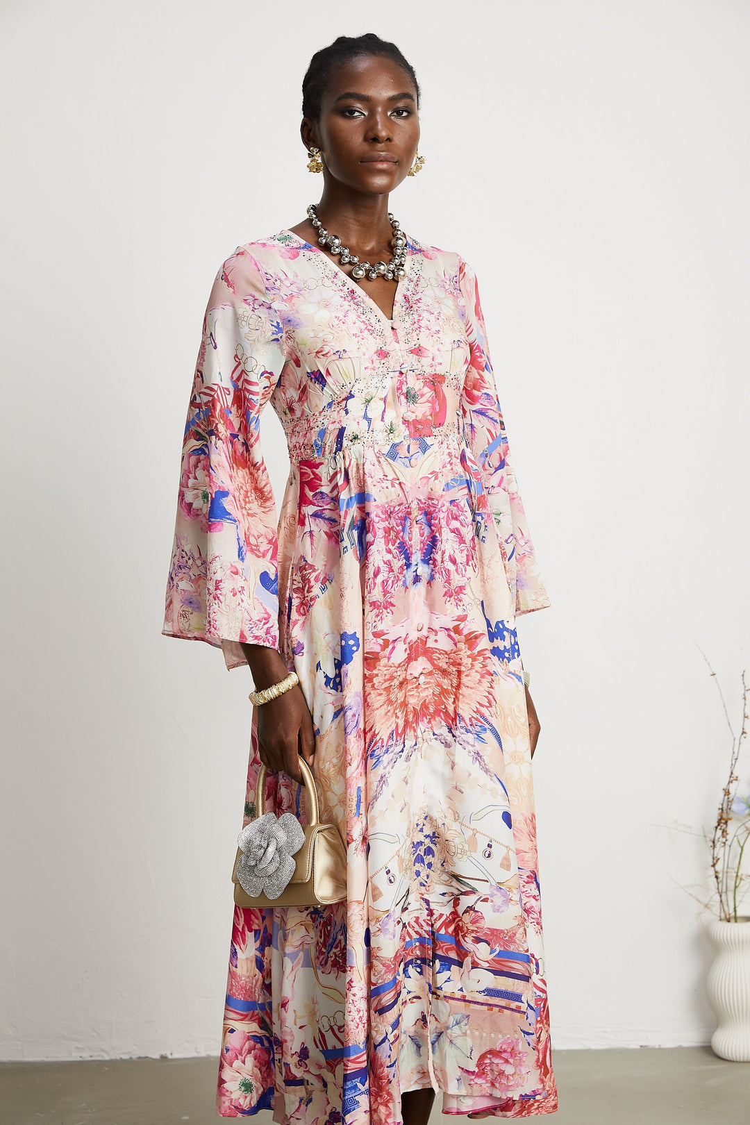 Levoire | Robe Maxi À Manches Kimono Rassemblement