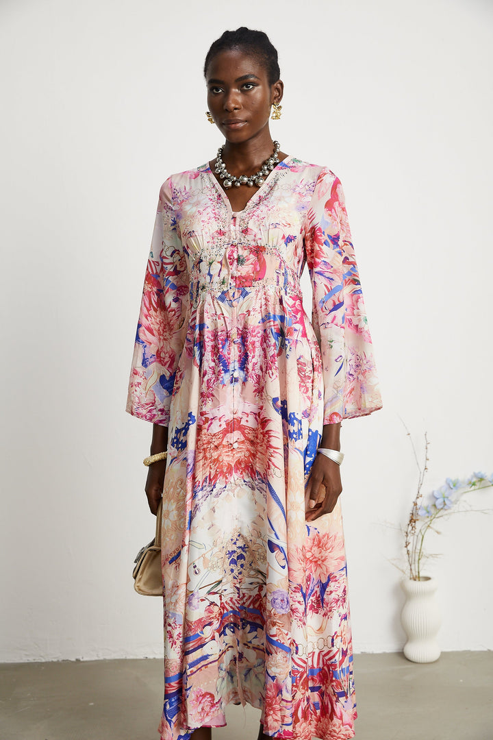 Levoire | Robe Maxi À Manches Kimono Rassemblement