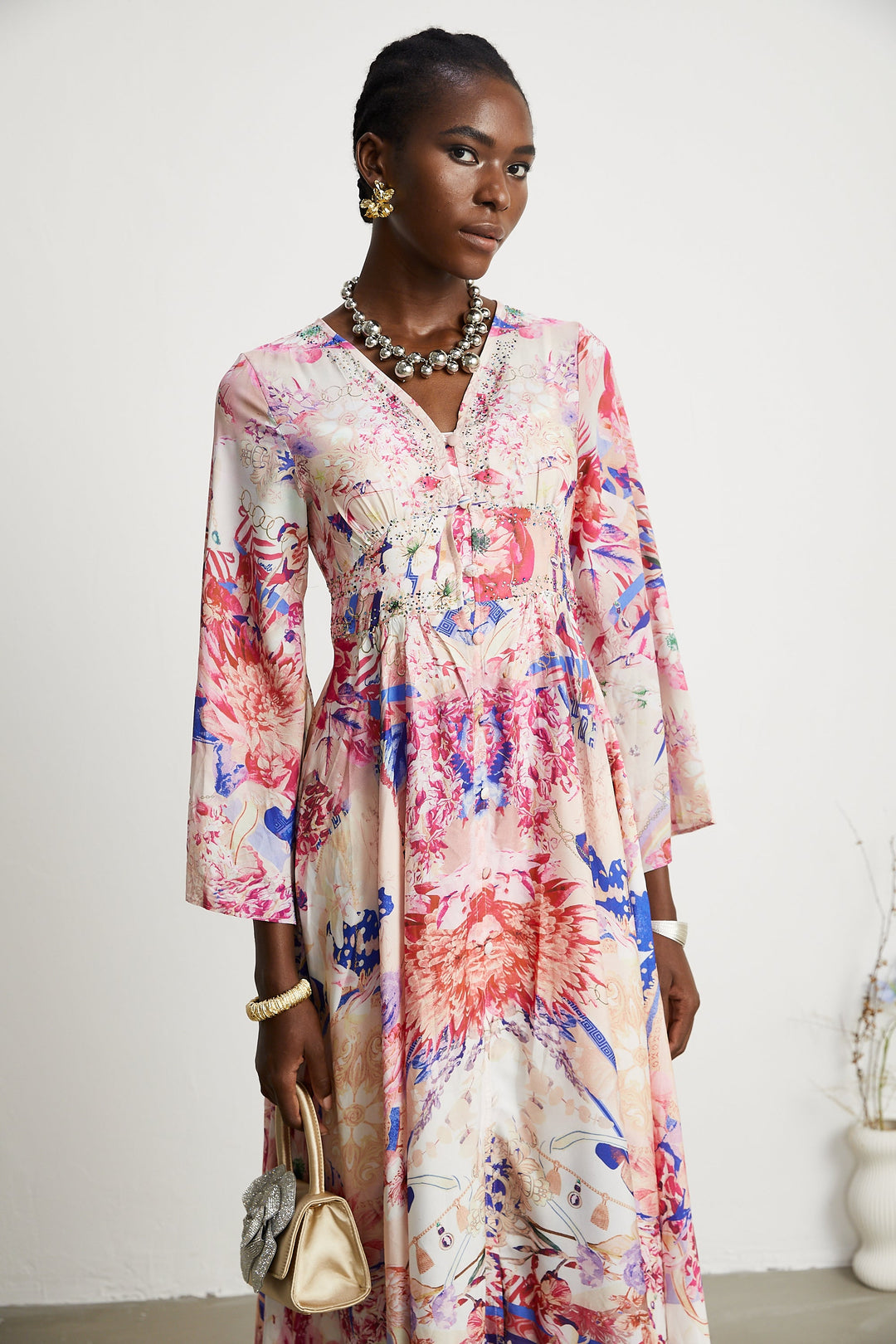 Levoire | Robe Maxi À Manches Kimono Rassemblement