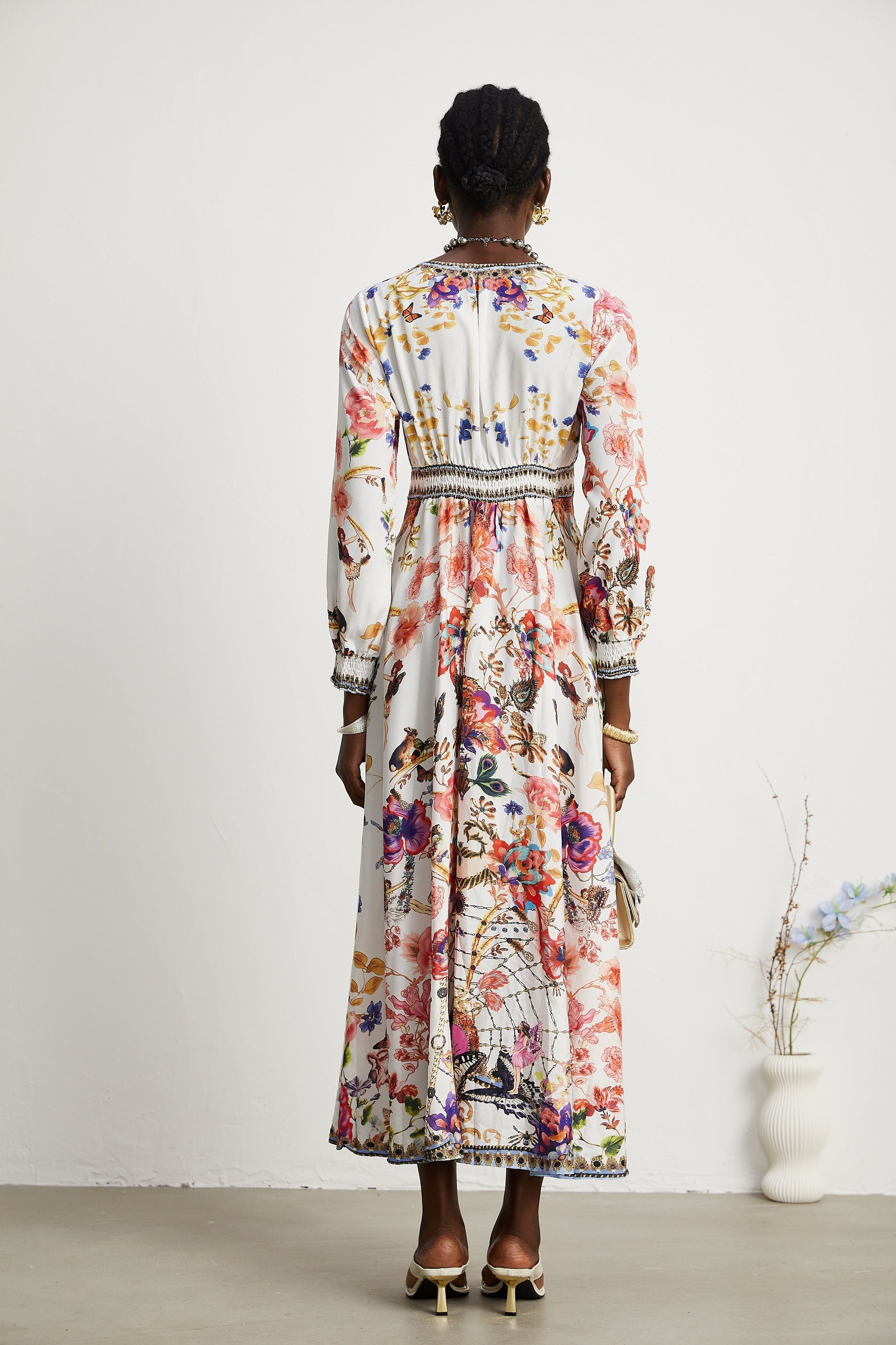 Levoire | Robe Maxi À Col En V Fleuri