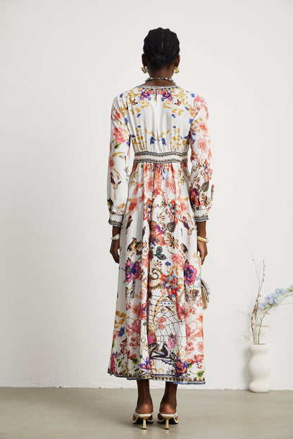 Levoire | Robe Maxi À Col En V Fleuri