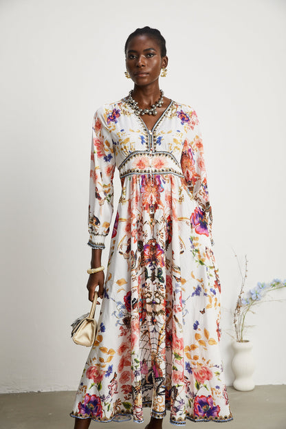 Levoire | Robe Maxi À Col En V Fleuri