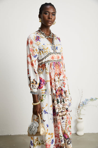 Levoire | Robe Maxi À Col En V Fleuri