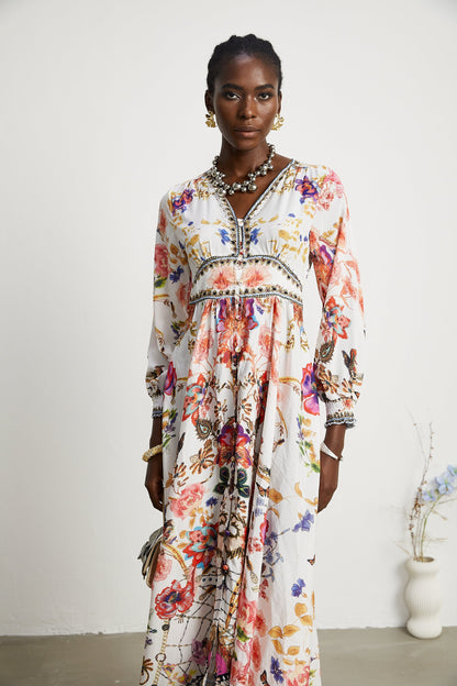 Levoire | Robe Maxi À Col En V Fleuri