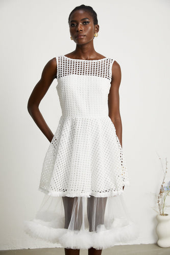 Levoire | Robe Midi À Volants En Dentelle