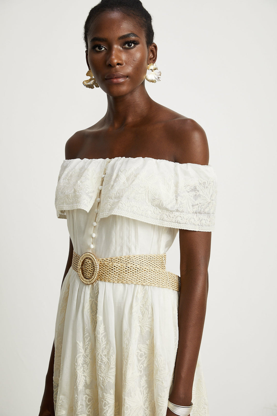 Levoire | Dentelle Tulle Midi Robe