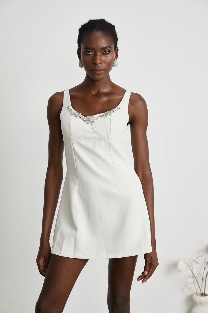 Levoire | Robe Mini Revêtue De Cristaux Brillants