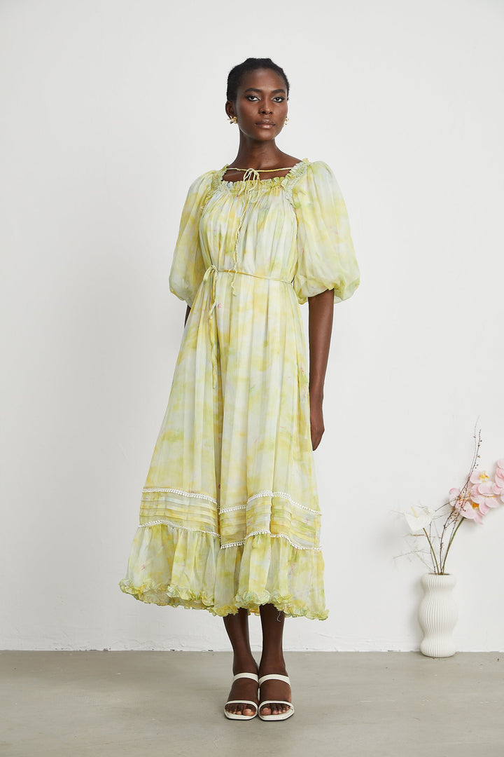 Levoire | Robe Midi À Détails Volants
