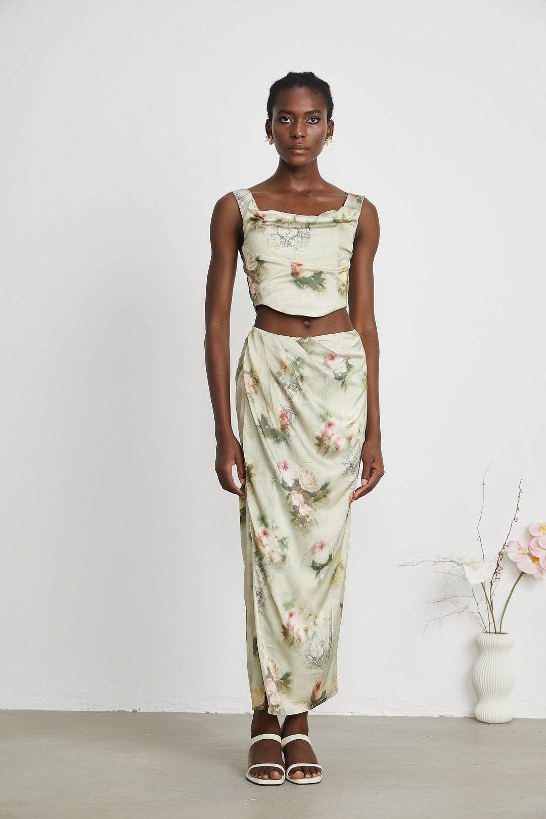Levoire | Top & Jupe Imprimé Fleurs Ensemble Coordonné