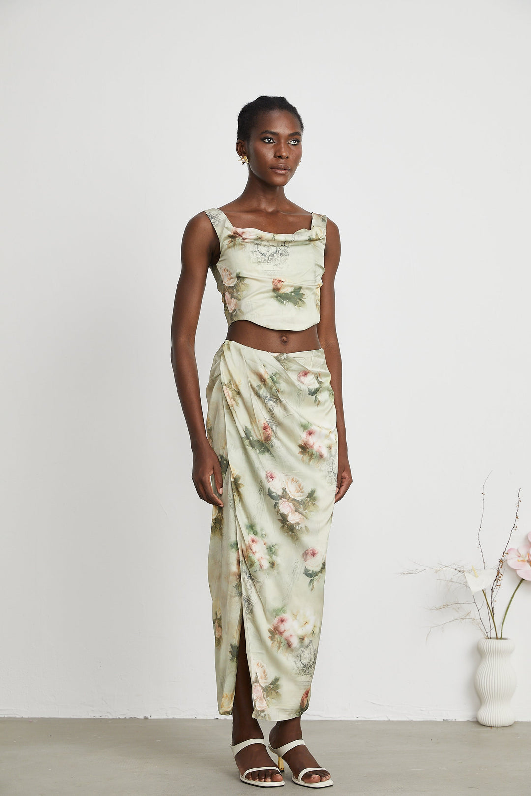 Levoire | Top & Jupe Imprimé Fleurs Ensemble Coordonné