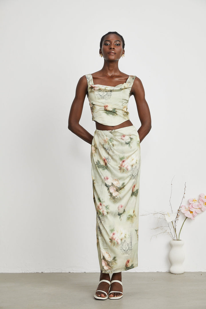 Levoire | Top & Jupe Imprimé Fleurs Ensemble Coordonné