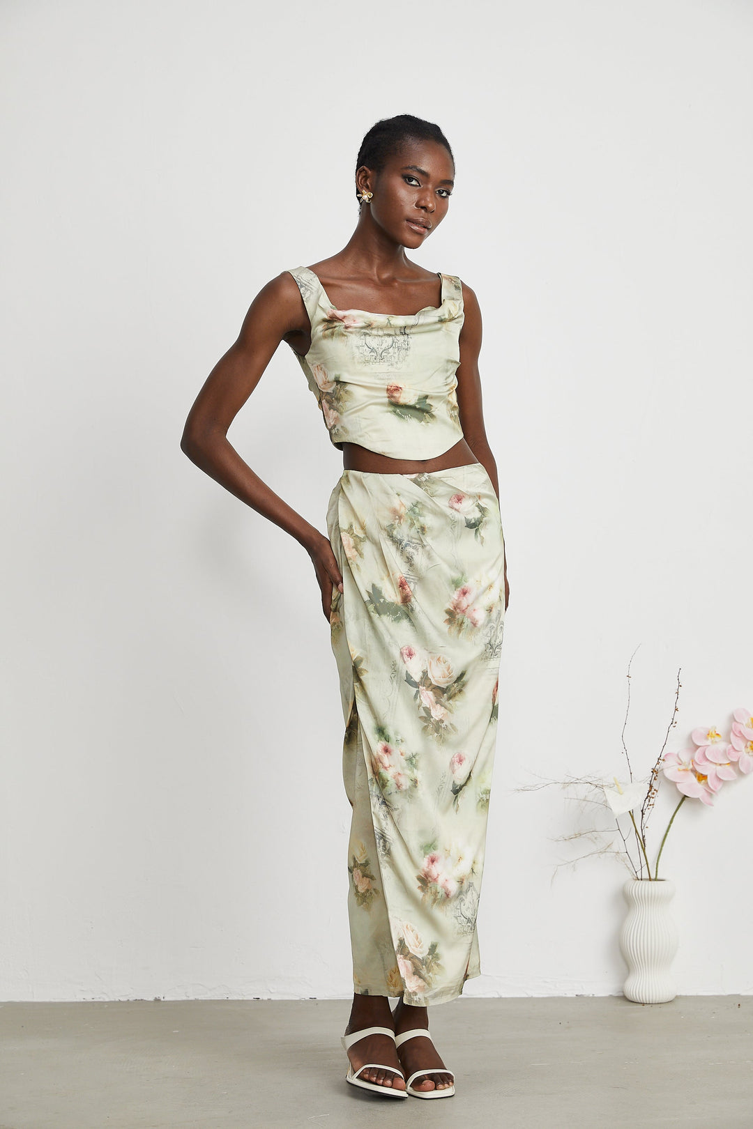 Levoire | Top & Jupe Imprimé Fleurs Ensemble Coordonné