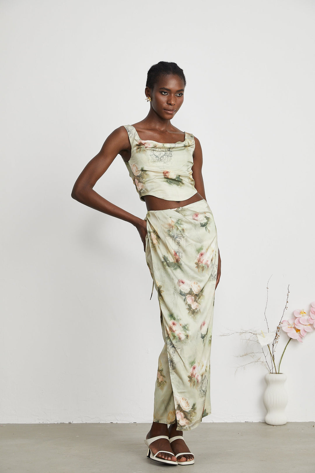 Levoire | Top & Jupe Imprimé Fleurs Ensemble Coordonné