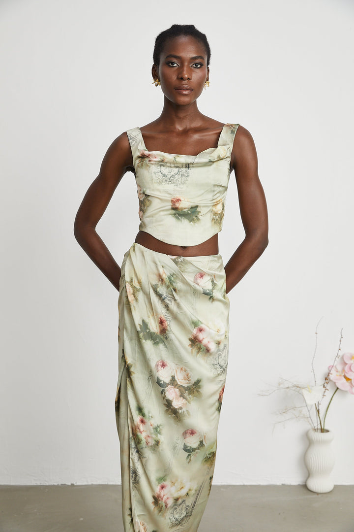 Levoire | Top & Jupe Imprimé Fleurs Ensemble Coordonné