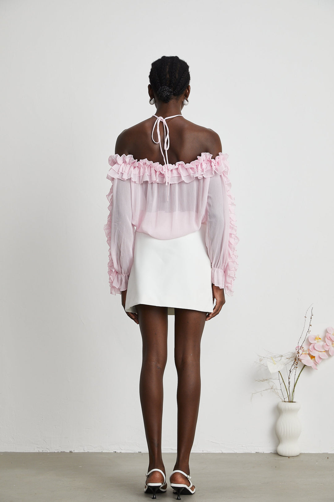 Levoire | Top Sans Bretelles Semi-Transparent Rose