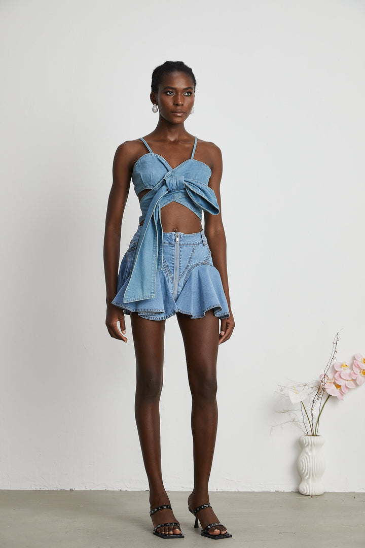 Levoire | Détail Arcs Top En Denim