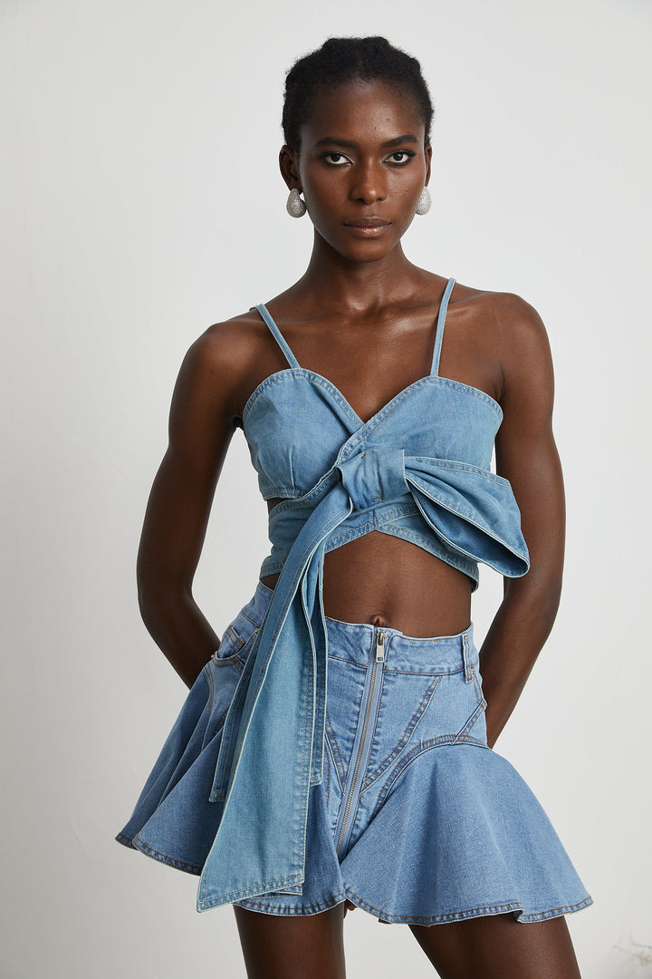 Levoire | Détail Arcs Top En Denim