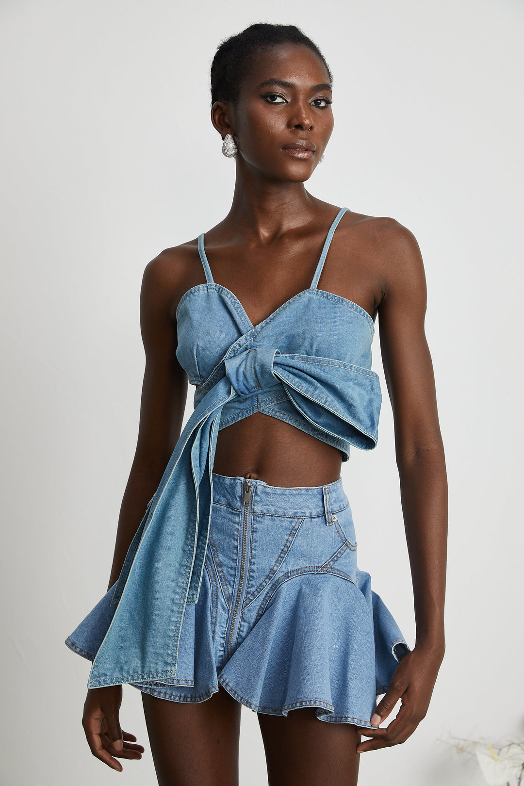 Levoire | Détail Arcs Top En Denim
