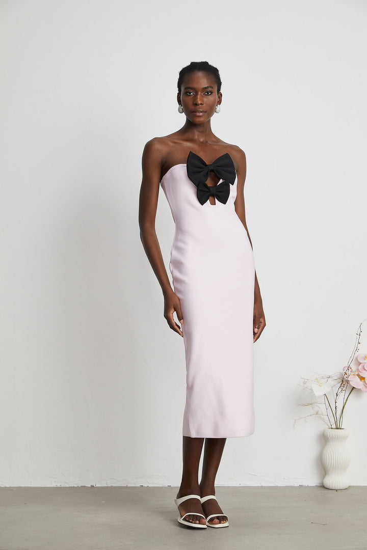 Levoire | Robe Bandage Pink Avec Nœud