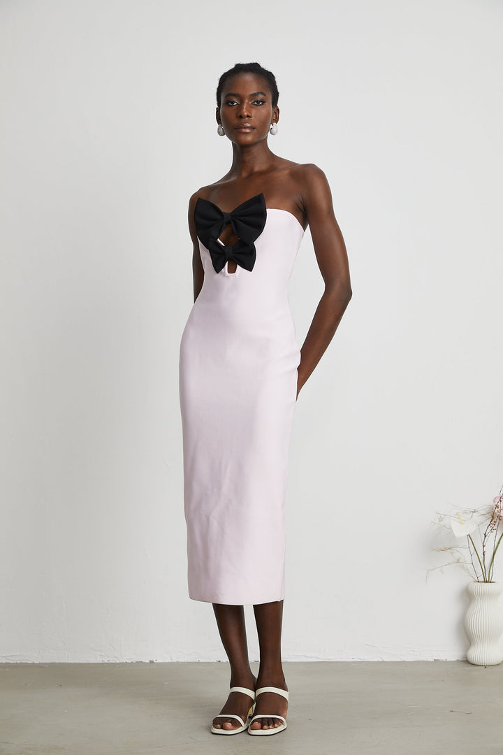 Levoire | Robe Bandage Pink Avec Nœud